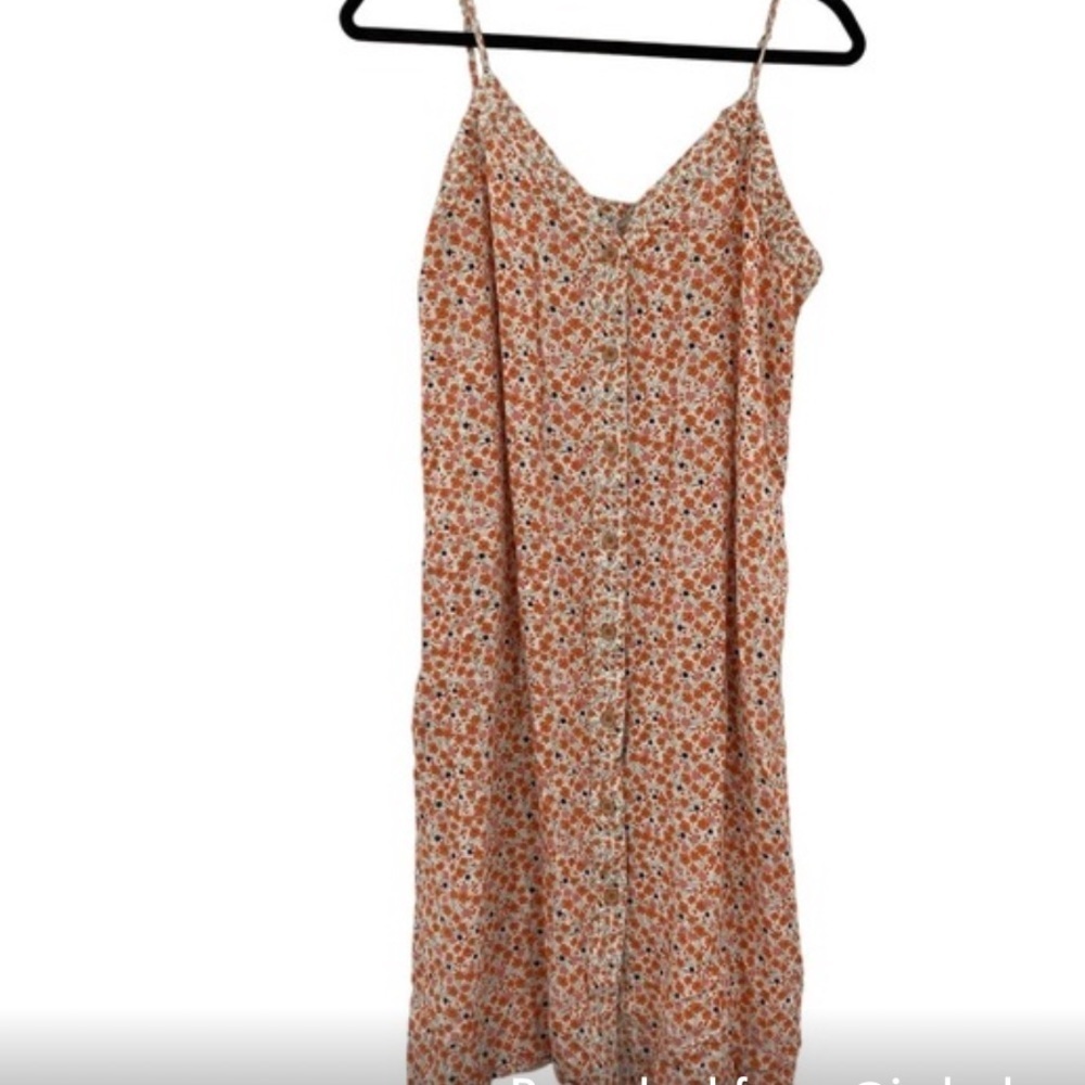 Floral Spaghetti Strap Mini Dress in Rust
